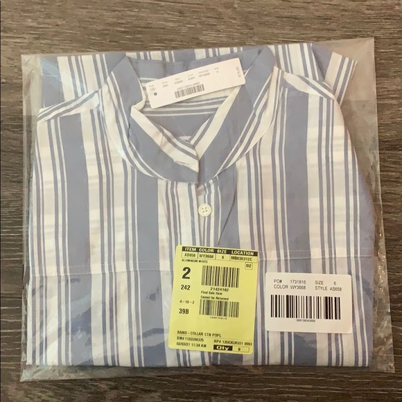 J.Crew Band-collar cotton poplin tunic - Picture 6 of 7